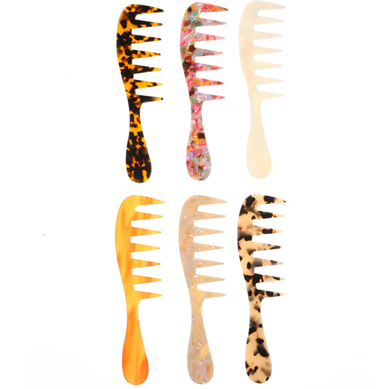 Europe and the United States cross-border hot-selling acetic acid plate comb exquisite anti-static hair comb fashion marble pattern color hair comb women