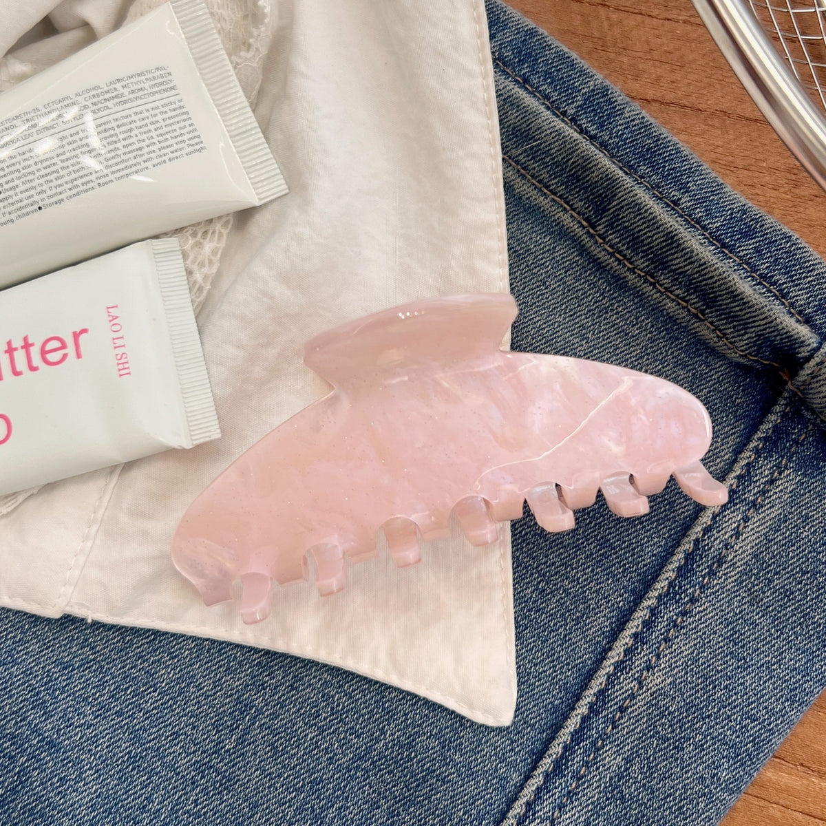 shiny solid color smudge hair claw