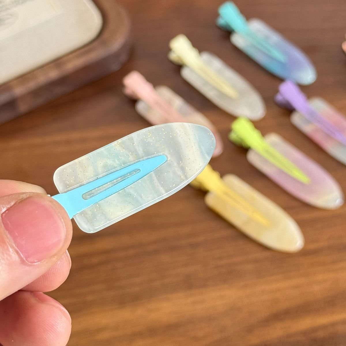 Candy color jelly one-word clip duck bill clip basic versatile seamless hairpin