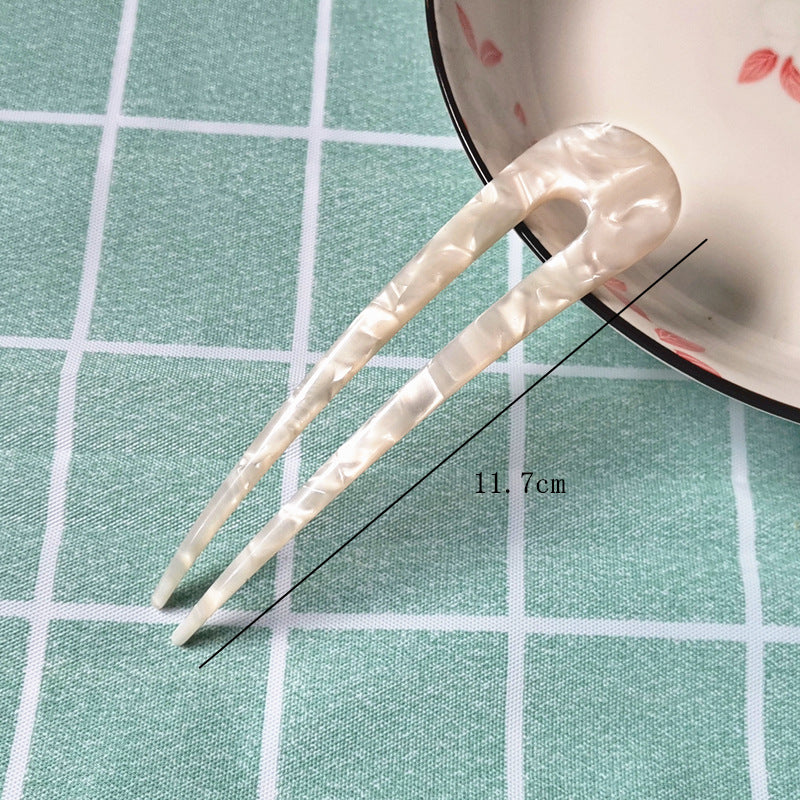 New hair accessories women's simple disc hair temperament acrylic acetate plate hairpin back head ball head U-shaped hairpin