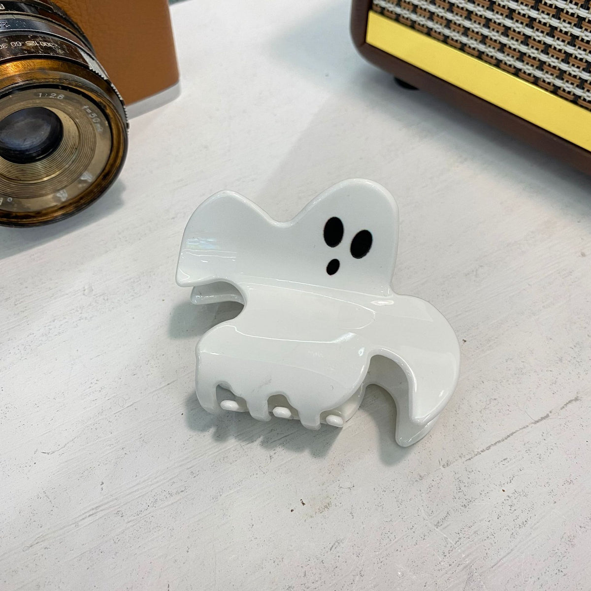 halloween hair claw - pumpkin, bat, ghost, and skull designs