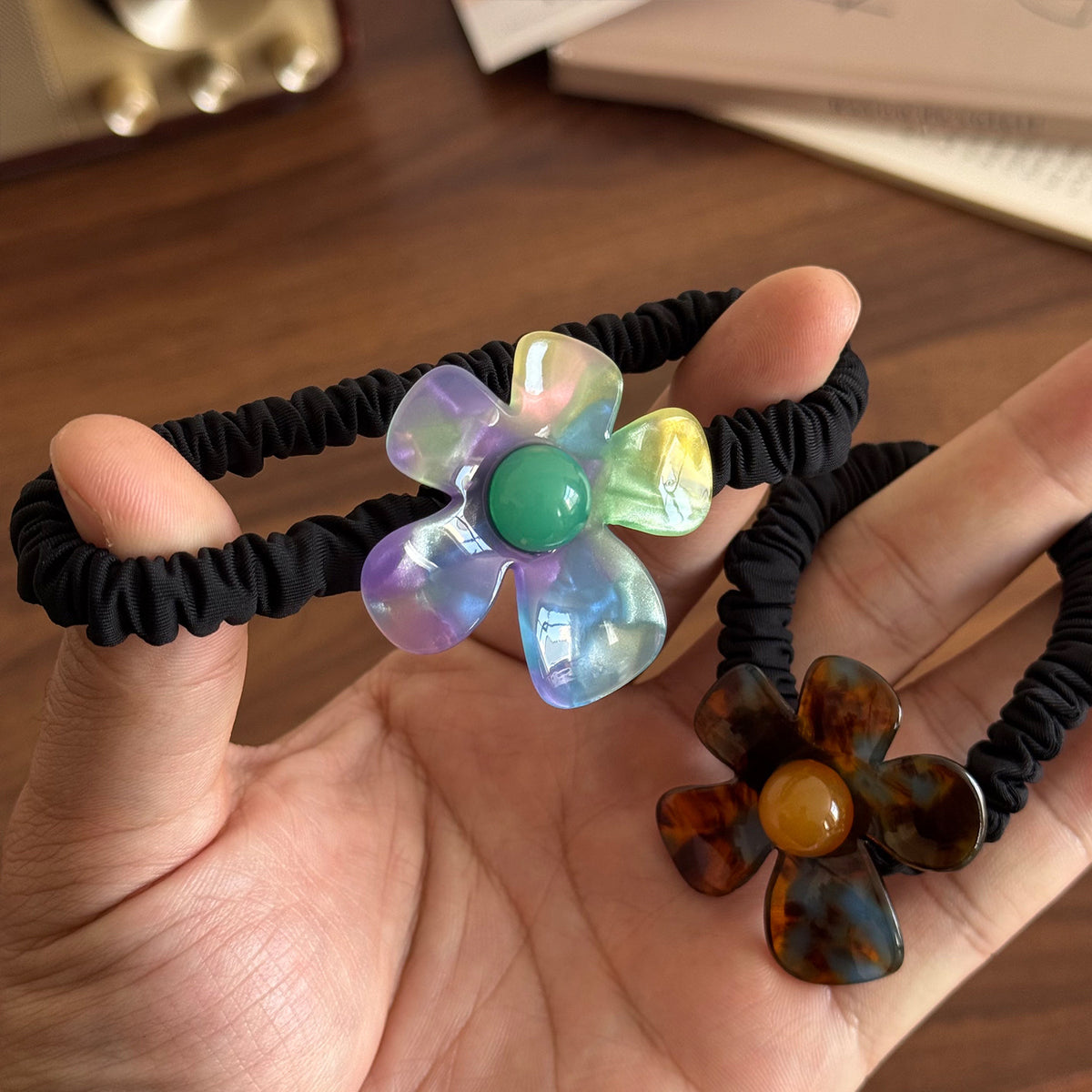 flower hairpin bangs side clip
