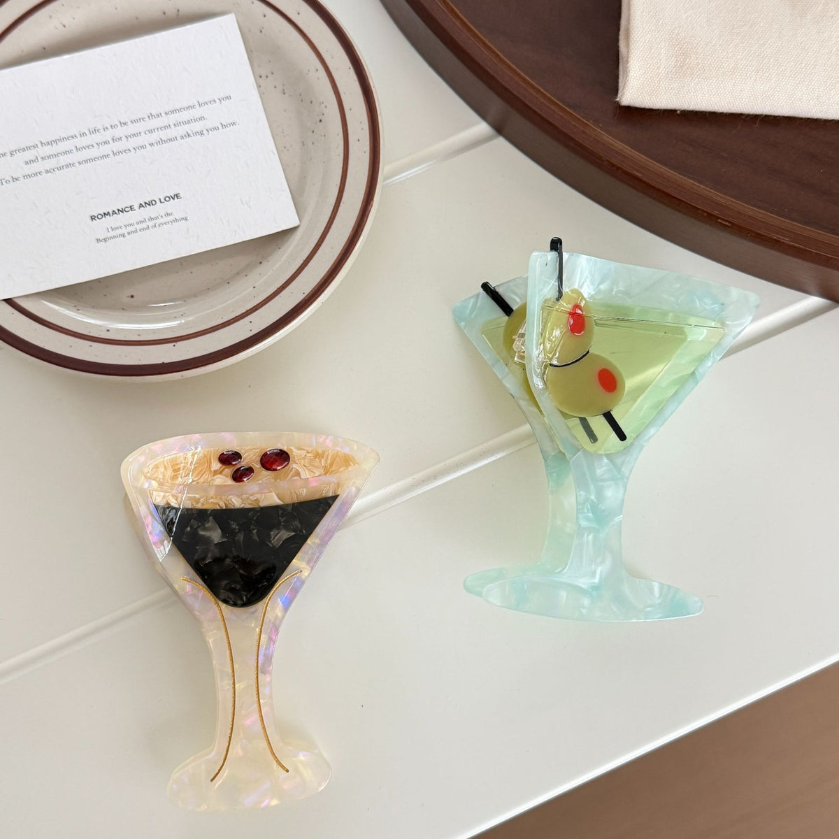 Small Fresh Cocktail Grab Clip Summer Beach Olive Lemon Large Hairpin Back of Head Shark Clip Hairpin Hair Accessories