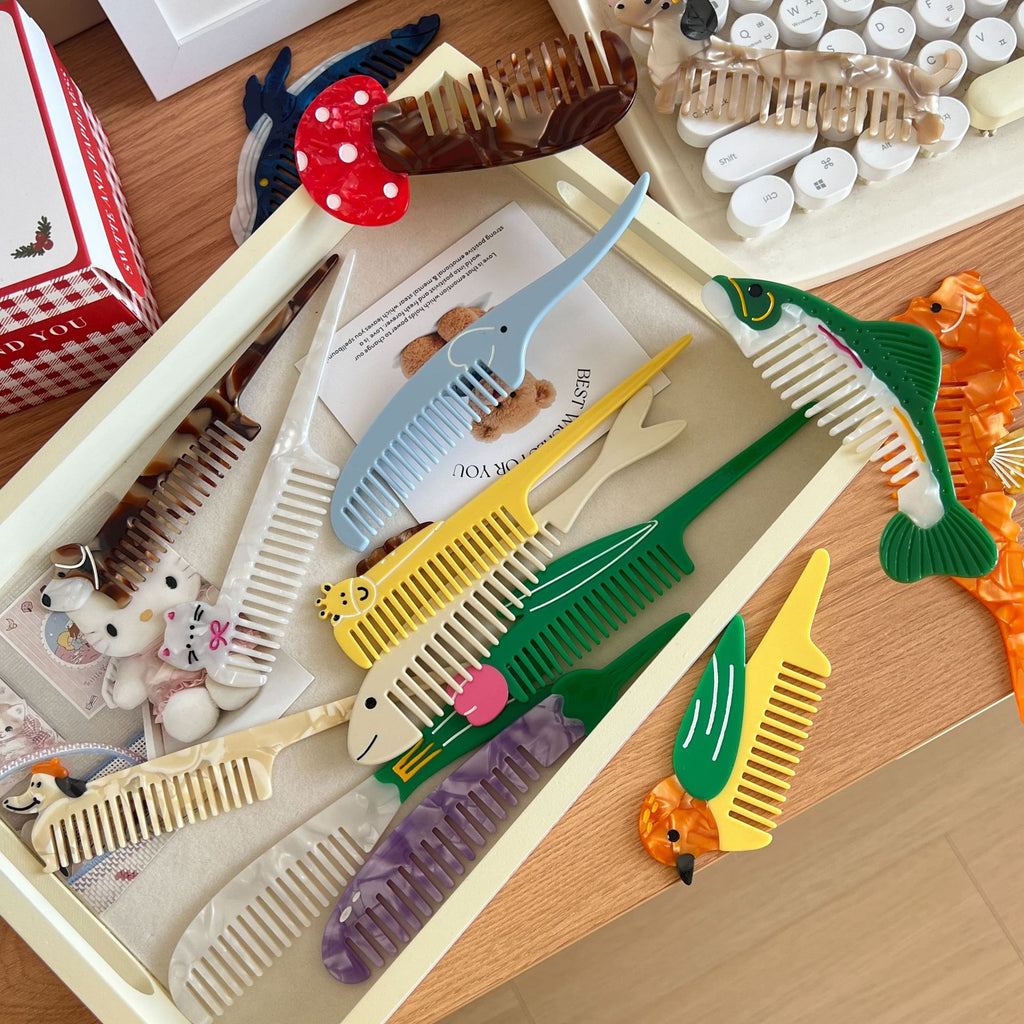 Tulip Flower Comb Premium Animal Vegetable Acetic Acid Makeup Fun Comb Portable Hair Comb