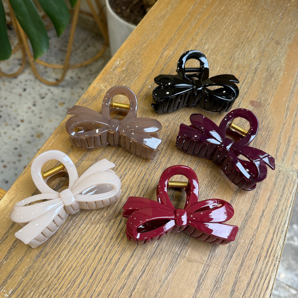 thickened irregular round bow hair claw