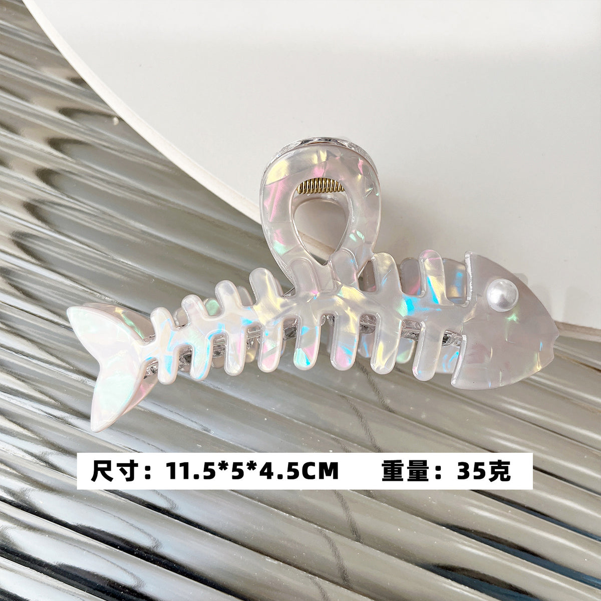 Original imitation acetic acid fish bone grab clip back of head ponytail disc hair creative exquisite shark clip cute princess head hair accessories