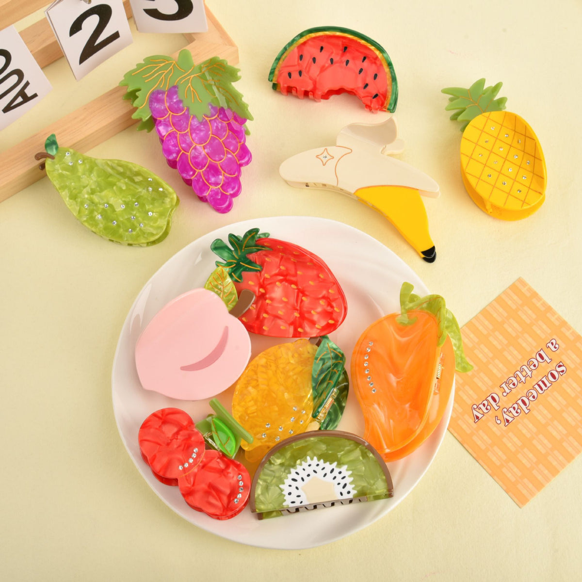 fruit strawberry hair claw