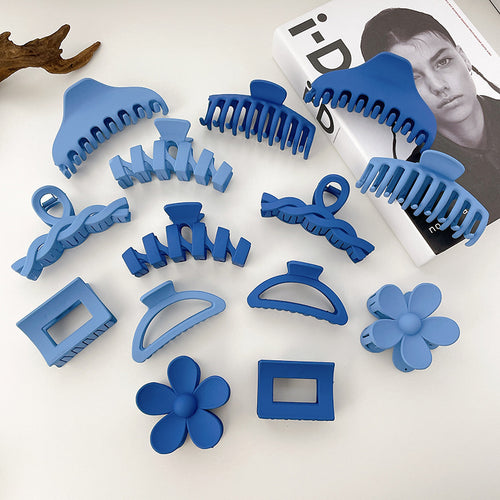 autumn and winter new hair claw resin material solid color clip back head plate hairpin dating