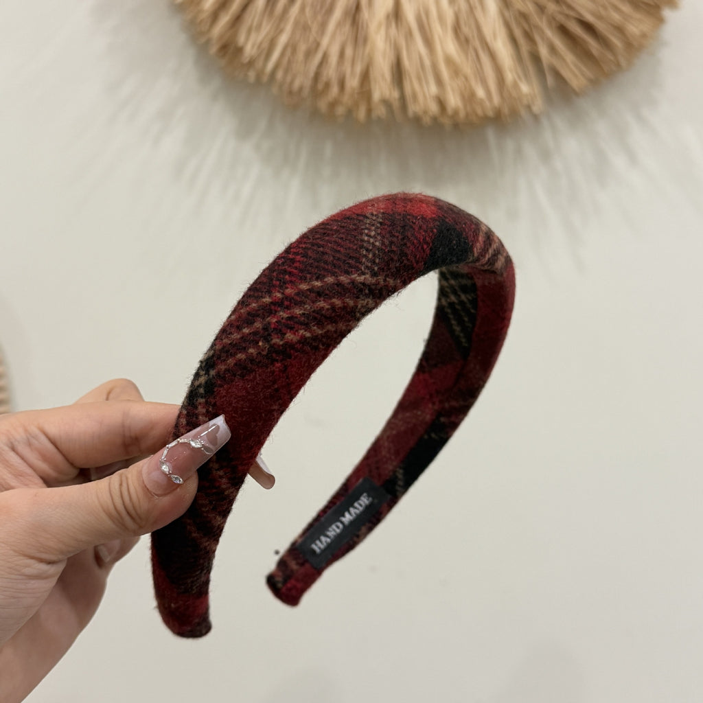 winternew woolen material three grids pattern headband