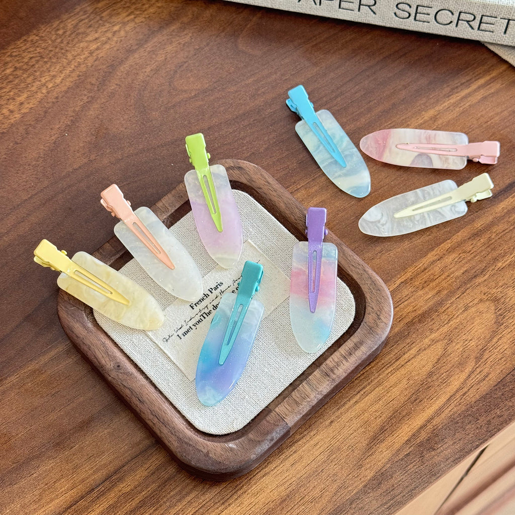 Candy color jelly one-word clip duck bill clip basic versatile seamless hairpin