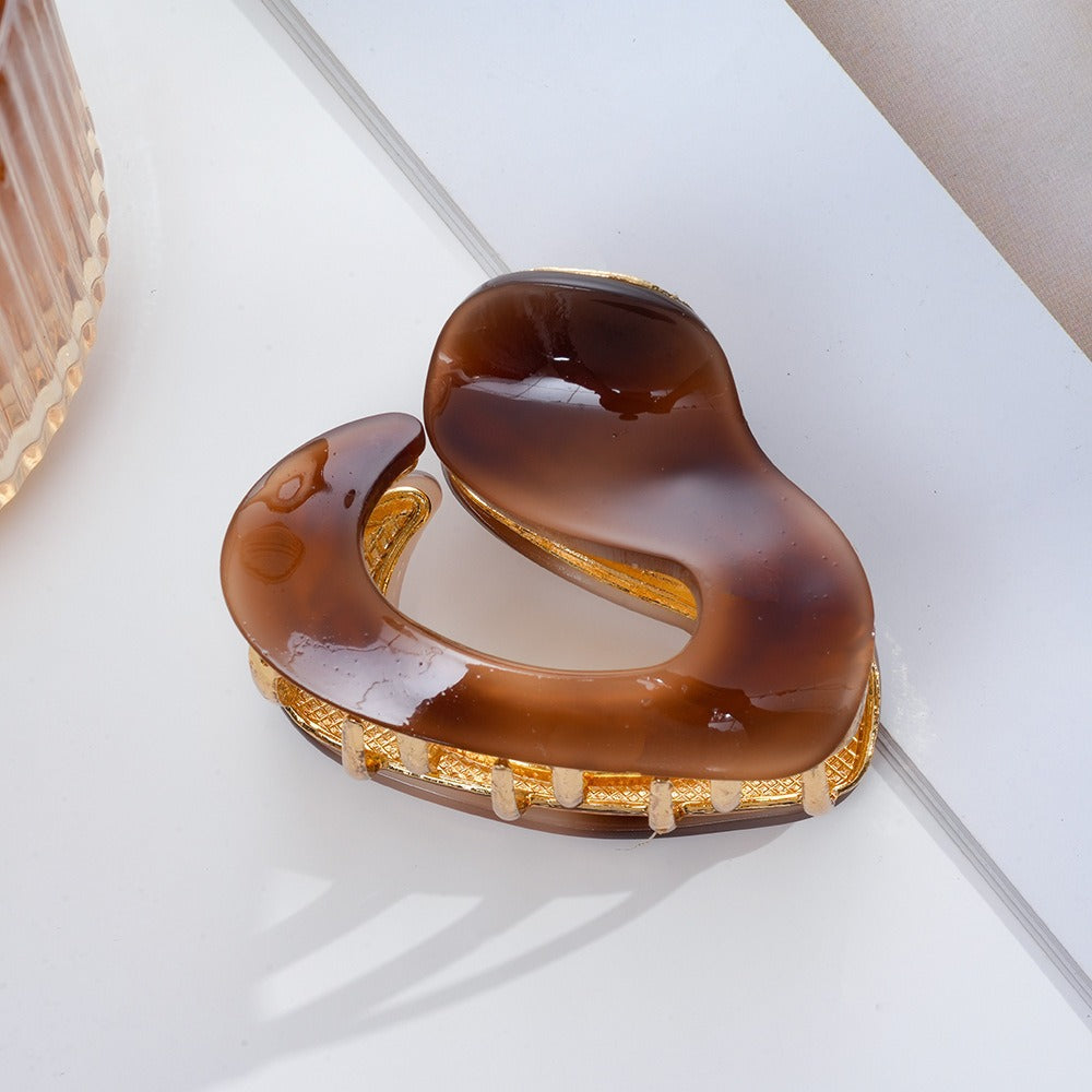 French acetic acid hairpin retro hollow tortoiseshell hair claw