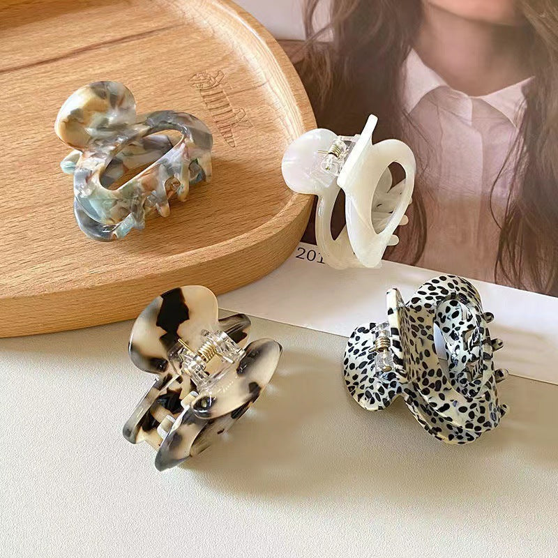 French acetic acid hairpin retro hollow tortoiseshell hair claw