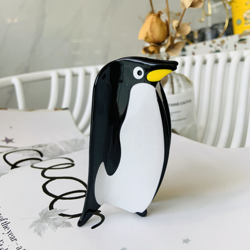 ocean series hair claw clips - unique animal designs (penguin, shark)