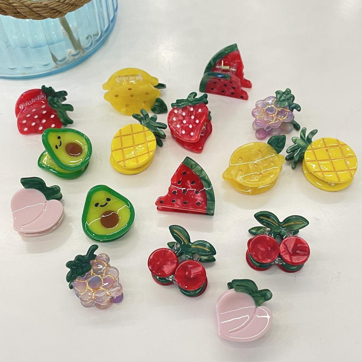 Mini fruit hair clips