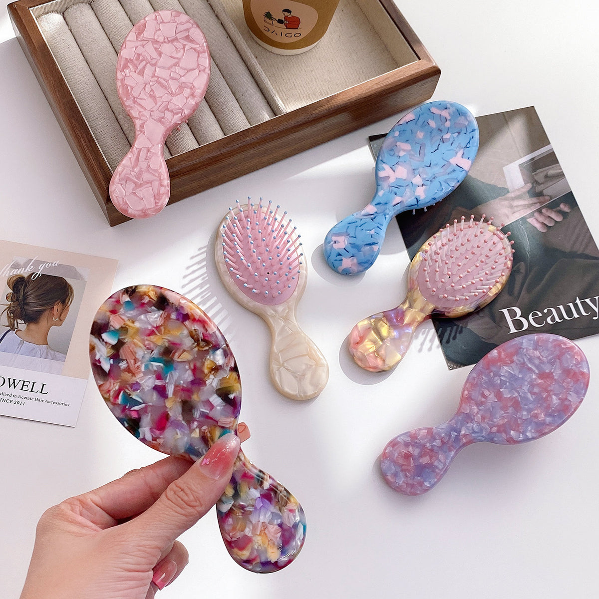Small Floral Air Cushion Comb Hair Claw
