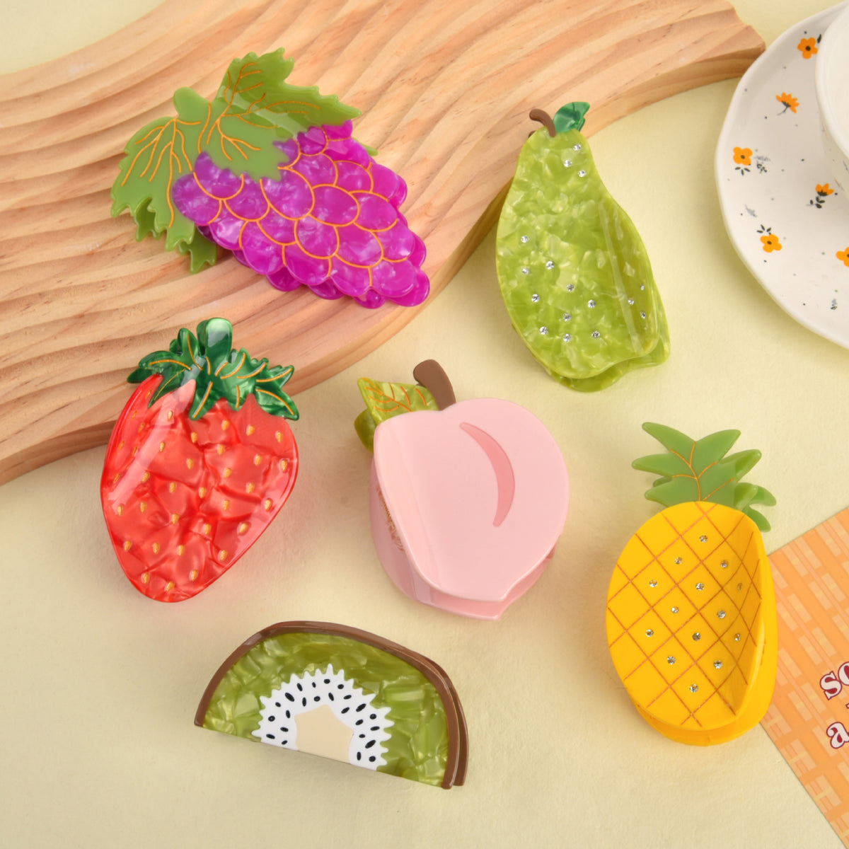 fruit strawberry hair claw
