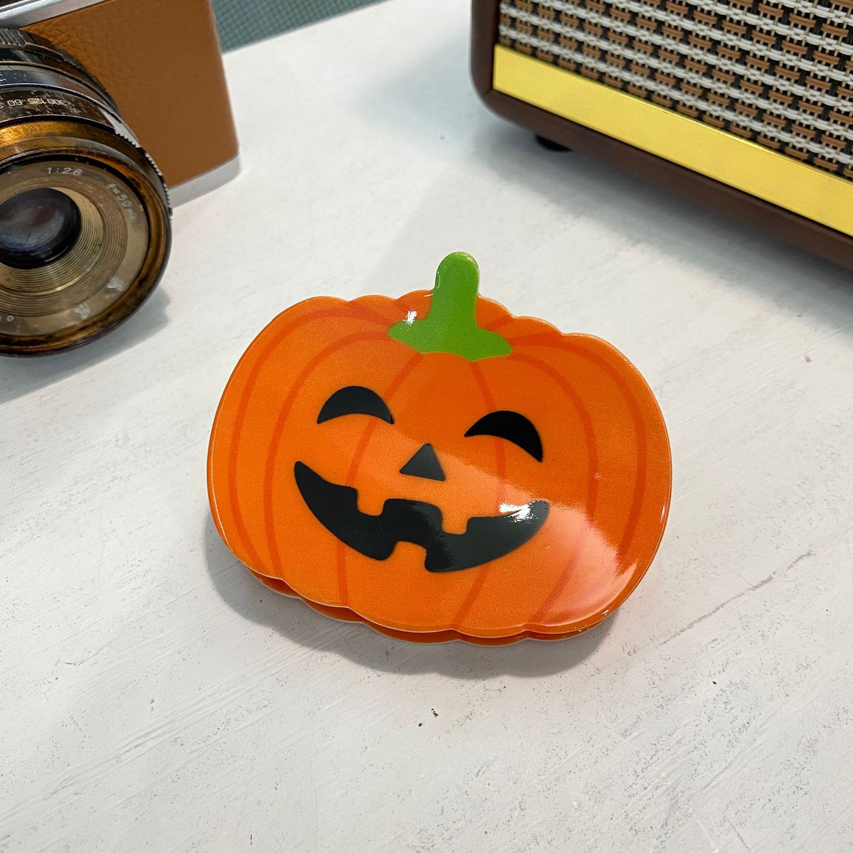 halloween hair claw - pumpkin, bat, ghost, and skull designs