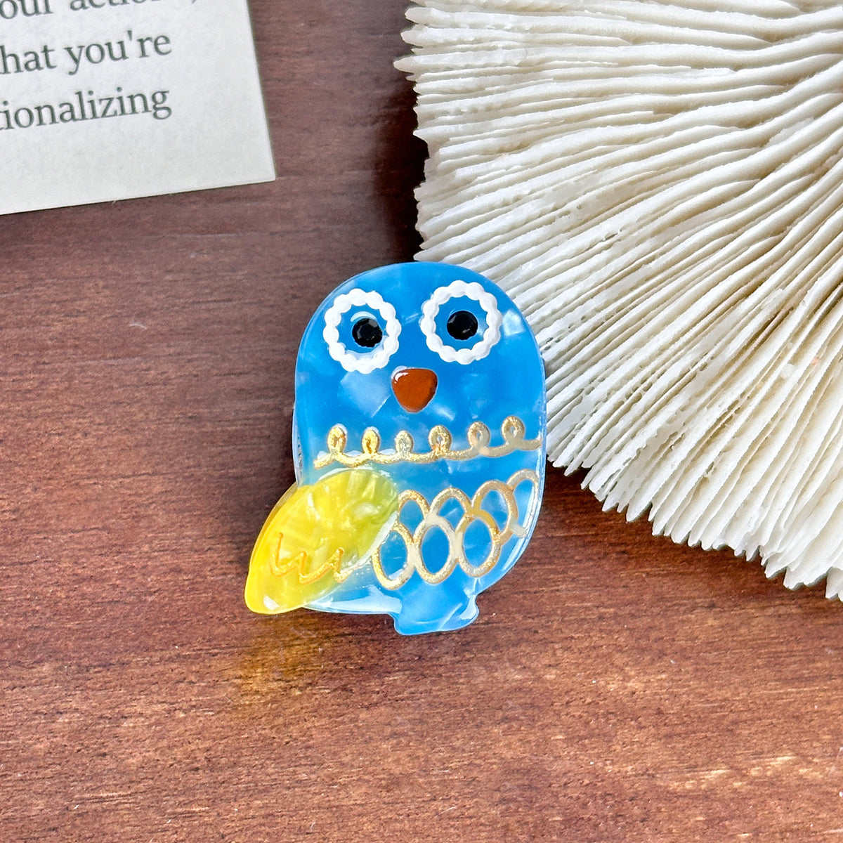 mini owl hair claw