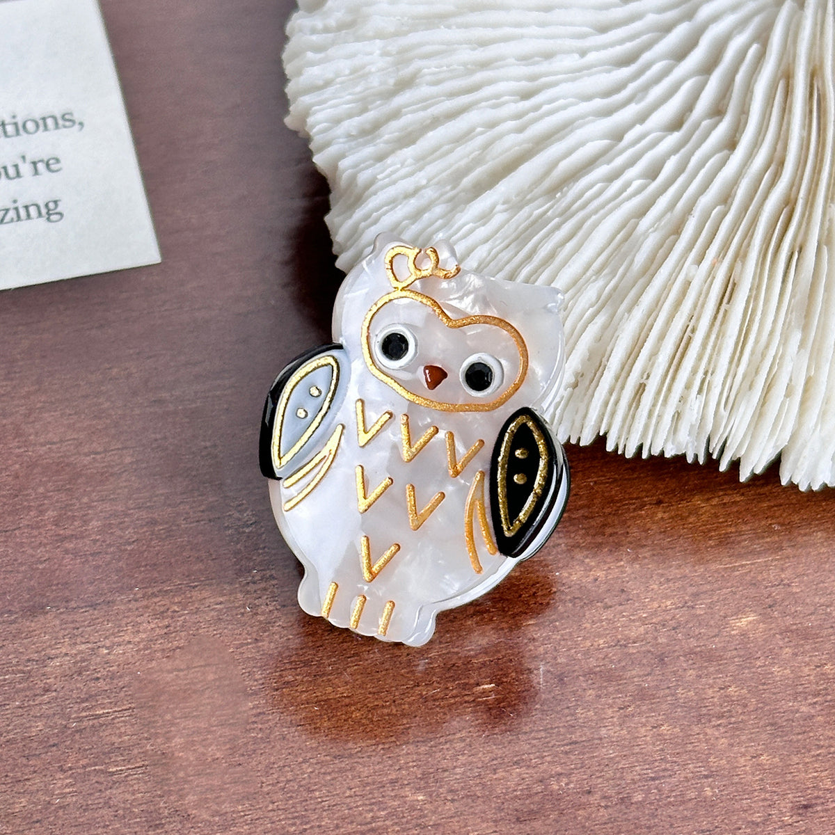 mini owl hair claw
