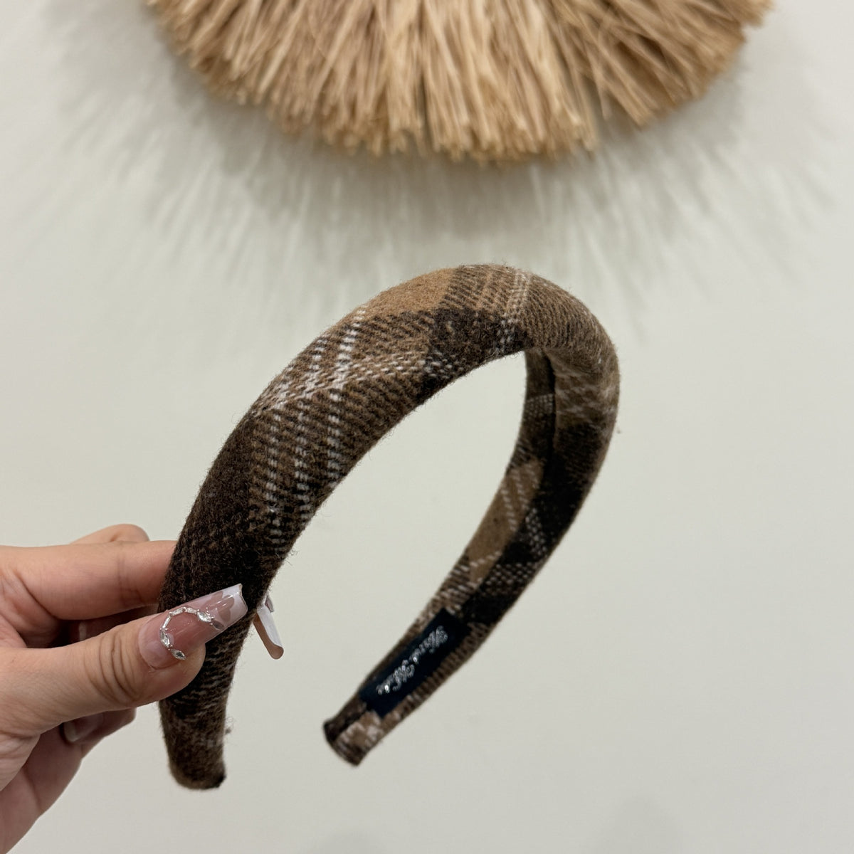 winternew woolen material three grids pattern headband