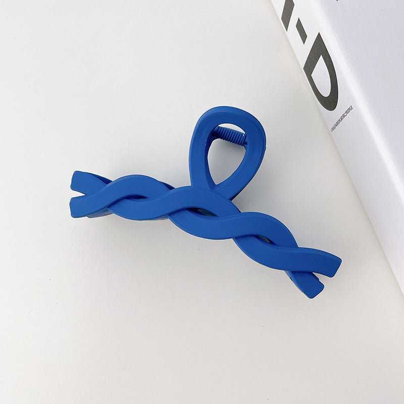 autumn and winter new hair claw resin material solid color clip back head plate hairpin dating