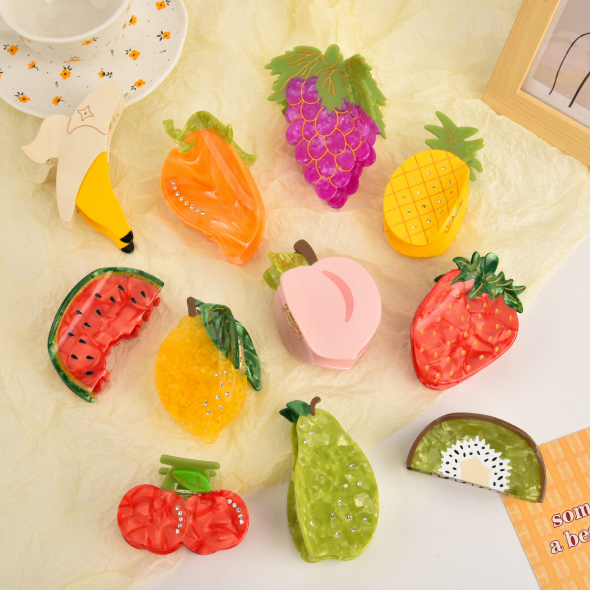 fruit strawberry hair claw