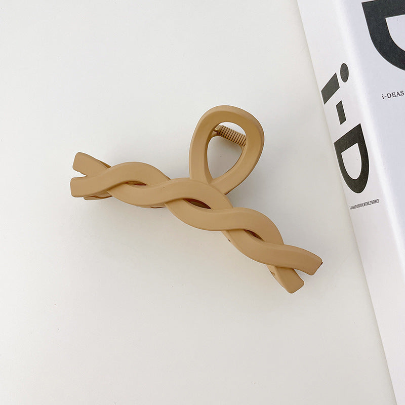autumn and winter new hair claw resin material solid color clip back head plate hairpin dating