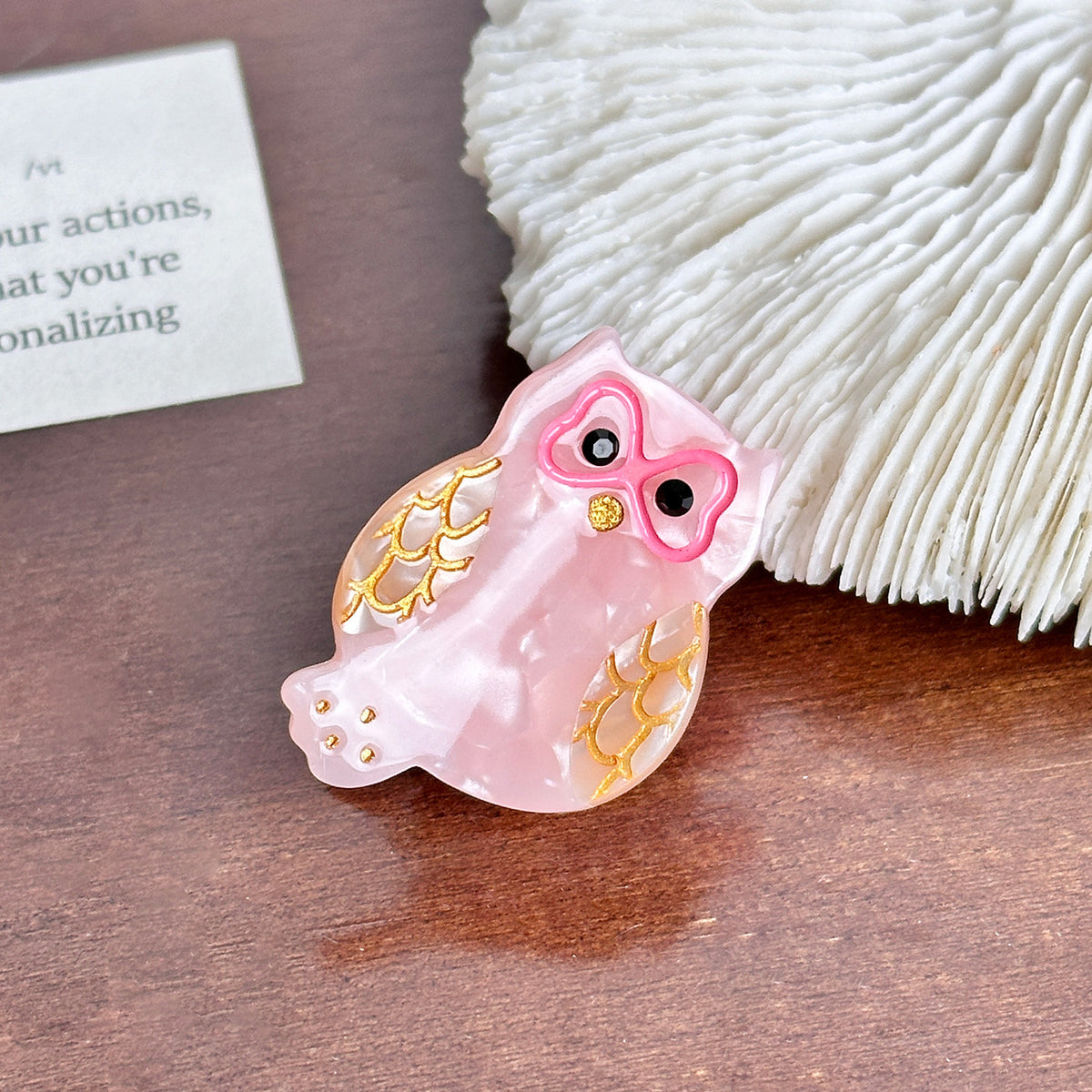 mini owl hair claw