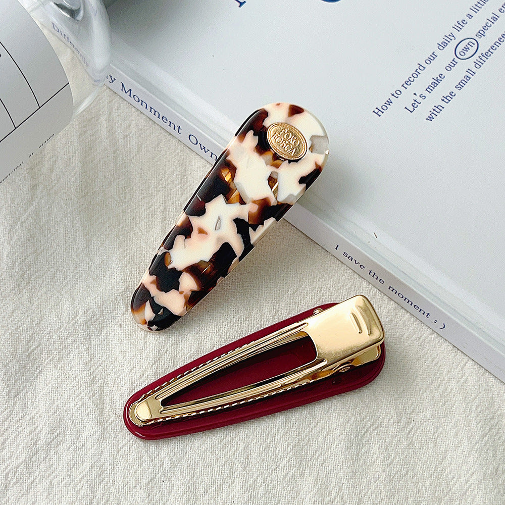 Water Droplet Metal Badge Hair Clip