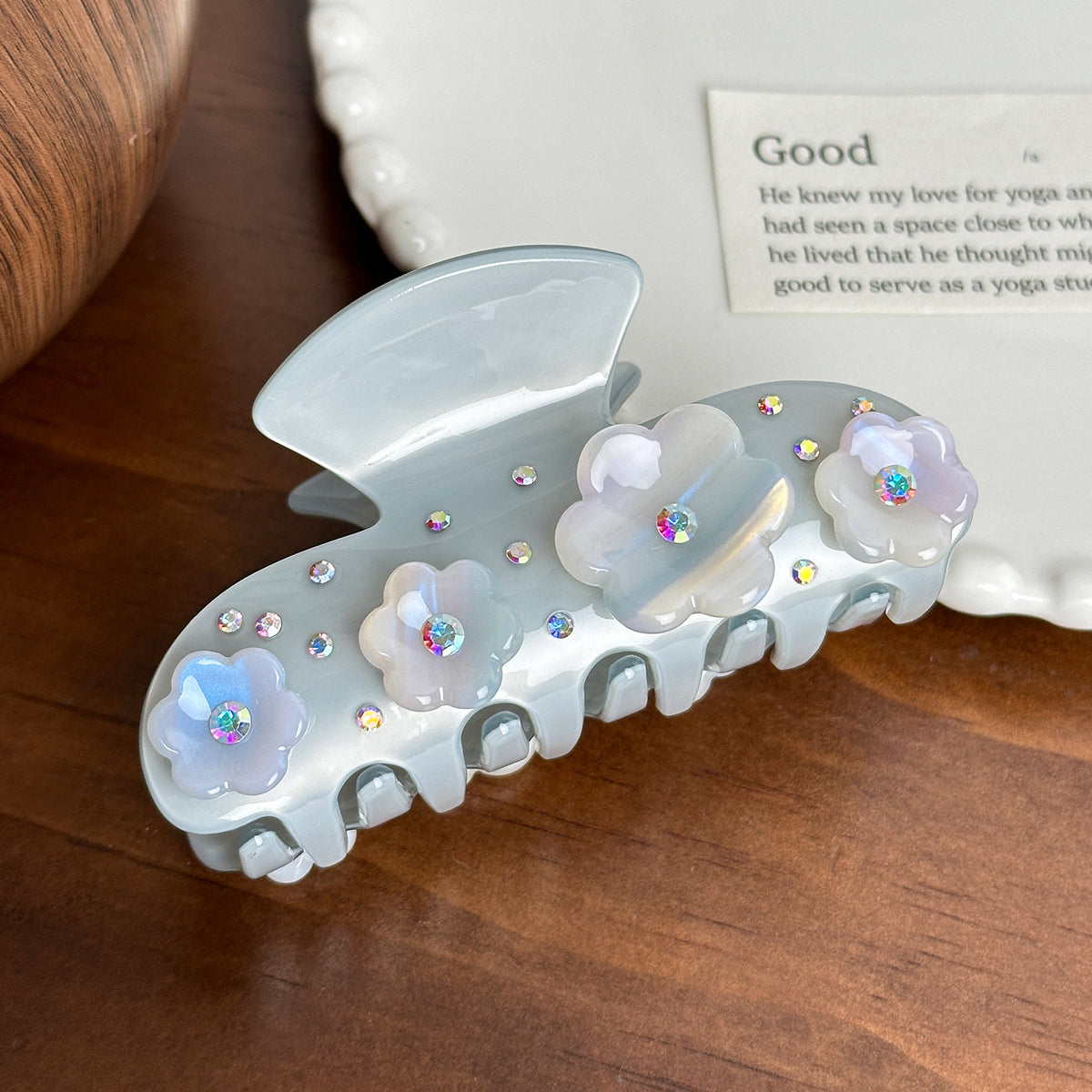 Diamond Flower  Hair Claw