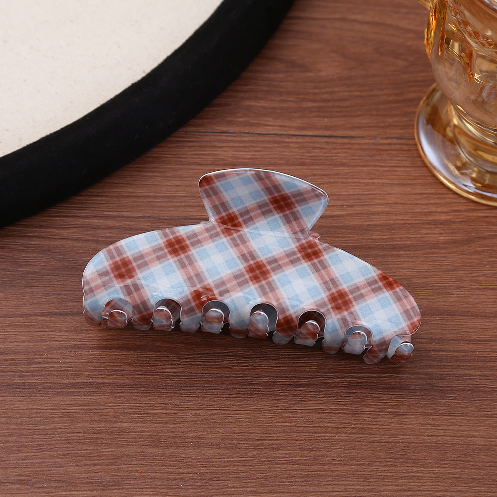 Striped plaid hair clip
