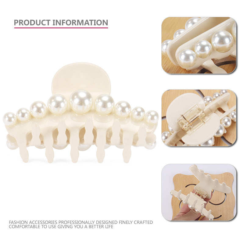 Alexander has the same hair grab, classic Yuehua series back head grab clip acetic acid, high-quality pearl shark clip