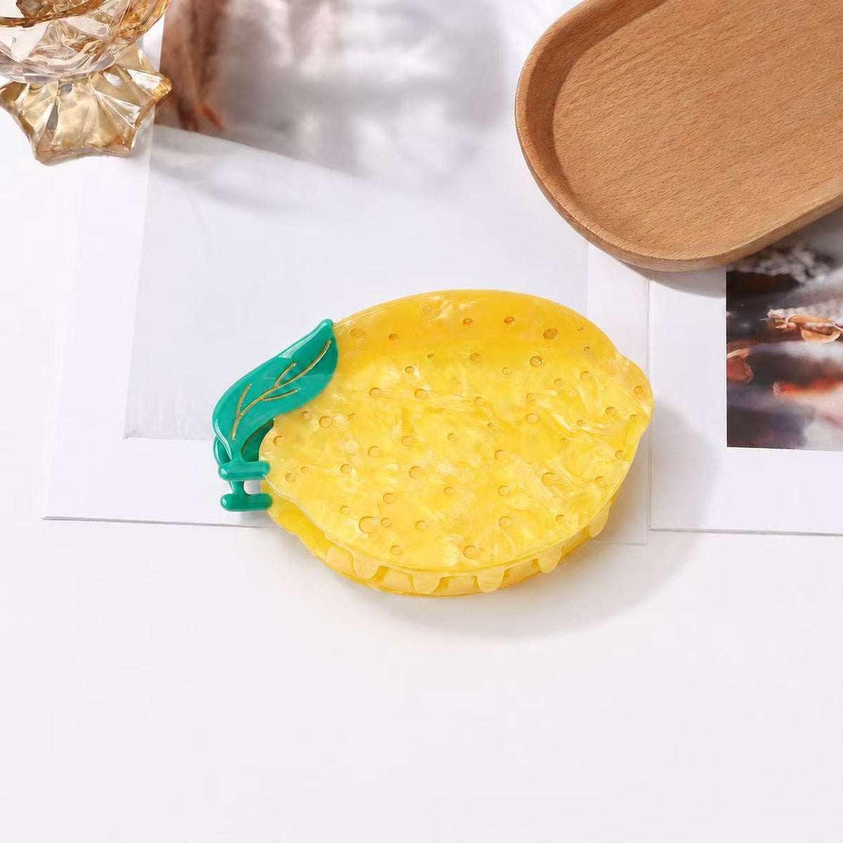 lemon fruit hair claw