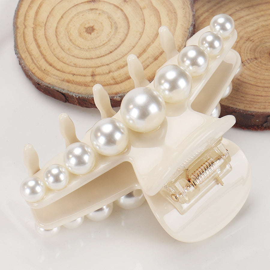 Alexander has the same hair grab, classic Yuehua series back head grab clip acetic acid, high-quality pearl shark clip