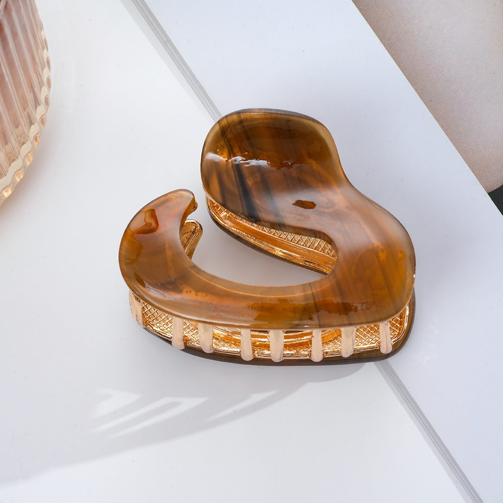 French acetic acid hairpin retro hollow tortoiseshell hair claw