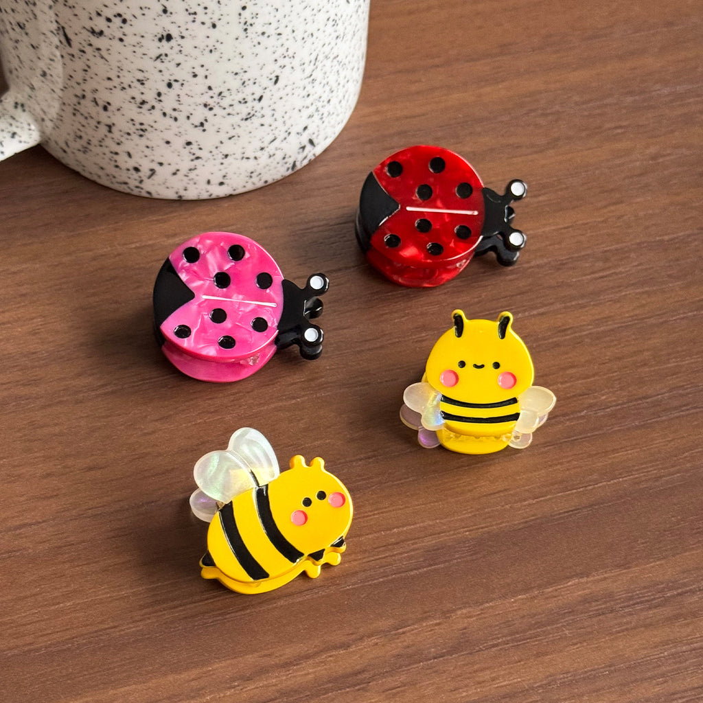Mini Honeybee hedgehog ladybird hair claw