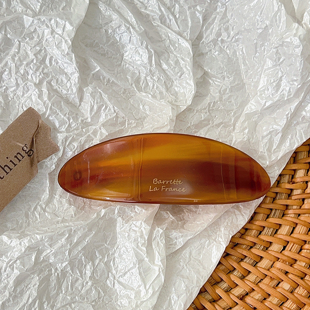 Korean-style acetate spring clip oval-shaped fringe hair claw