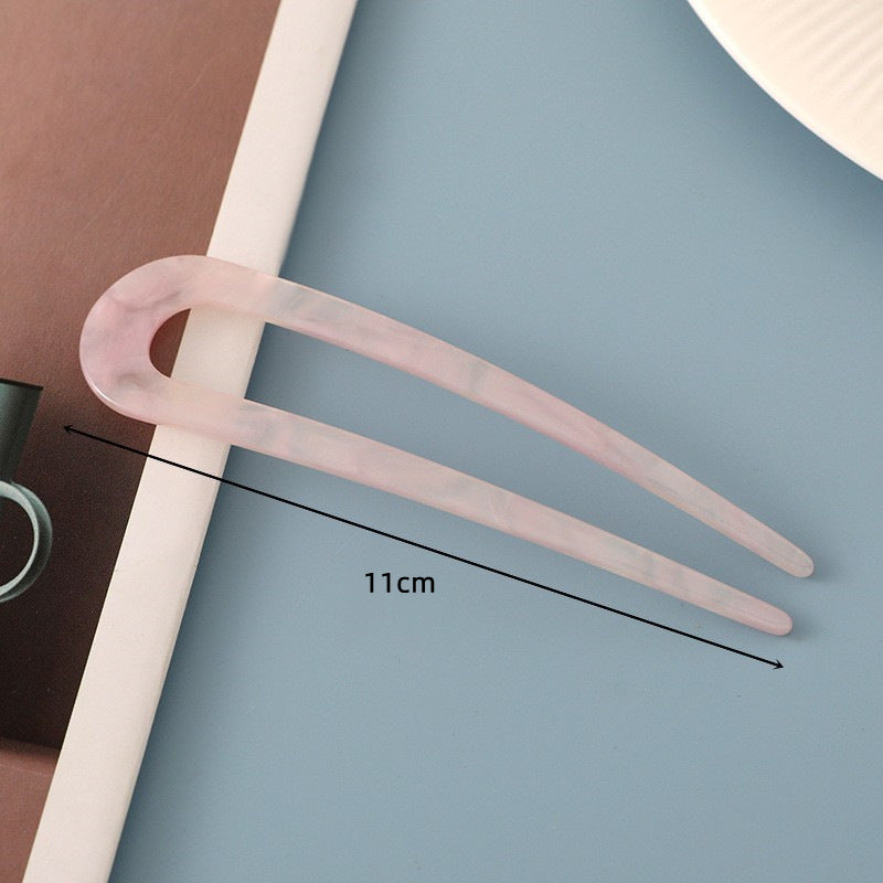 New hair accessories women's simple disc hair temperament acrylic acetate plate hairpin back head ball head U-shaped hairpin