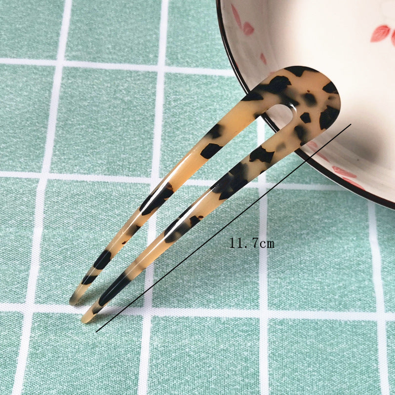 New hair accessories women's simple disc hair temperament acrylic acetate plate hairpin back head ball head U-shaped hairpin