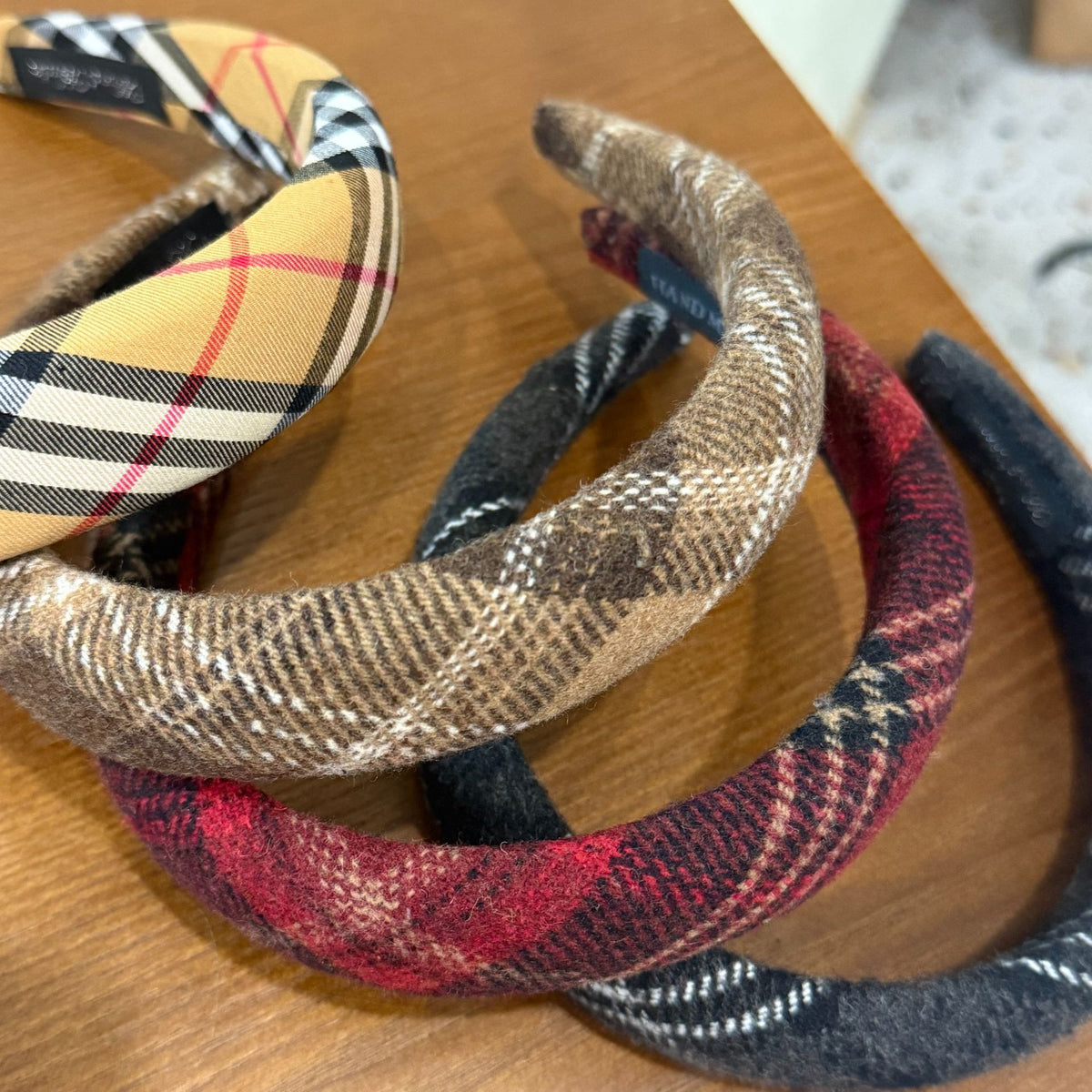 winternew woolen material three grids pattern headband
