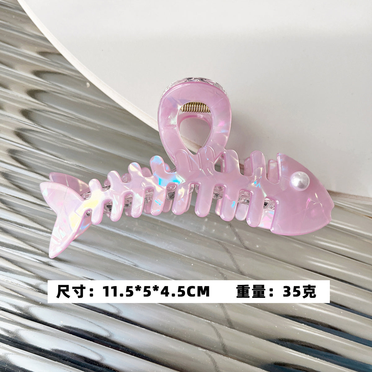 Original imitation acetic acid fish bone grab clip back of head ponytail disc hair creative exquisite shark clip cute princess head hair accessories