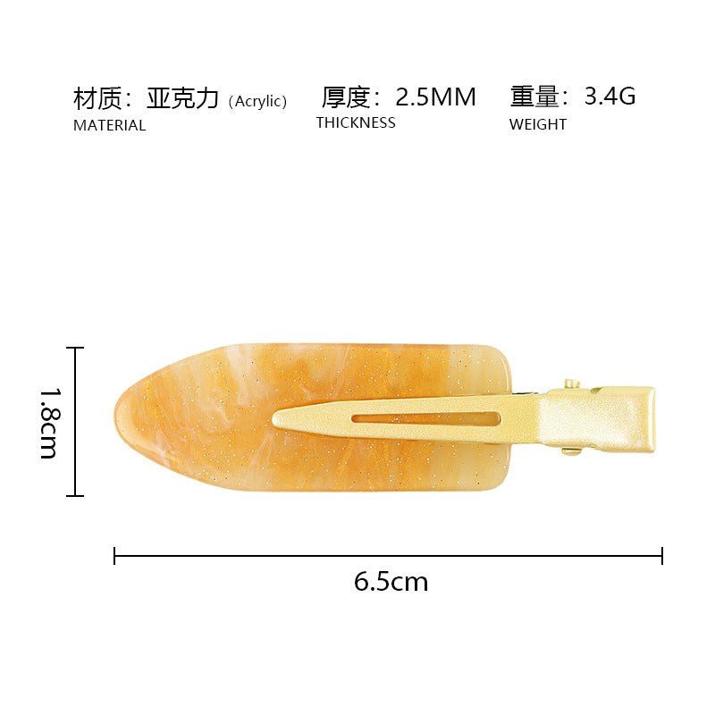 Summer explosion color seamless clip ins wind sweet and cute hairpin side duck bill clip acrylic bangs hairpin