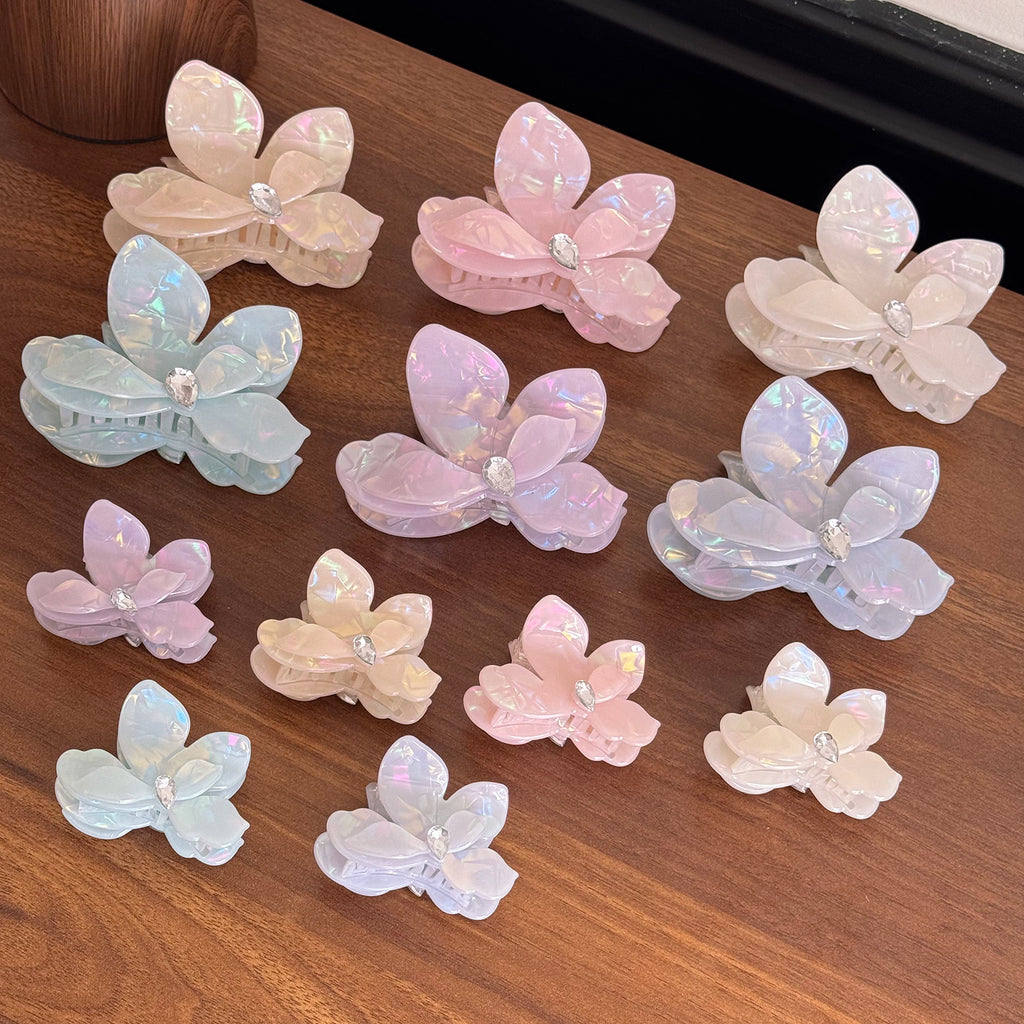 Korean premium sense grab clip imitation acetic acid hairpin shark clip children's exquisite cute butterfly premium hair accessories hairpin