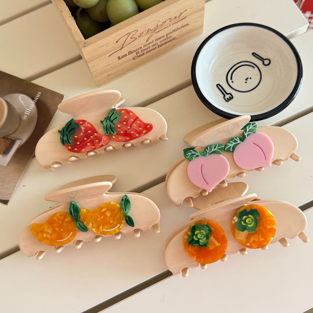 strawberry fruit hair claw