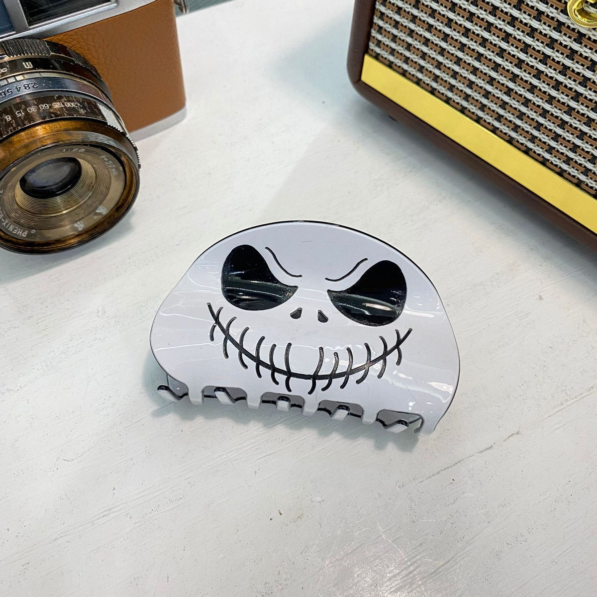 halloween hair claw - pumpkin, bat, ghost, and skull designs