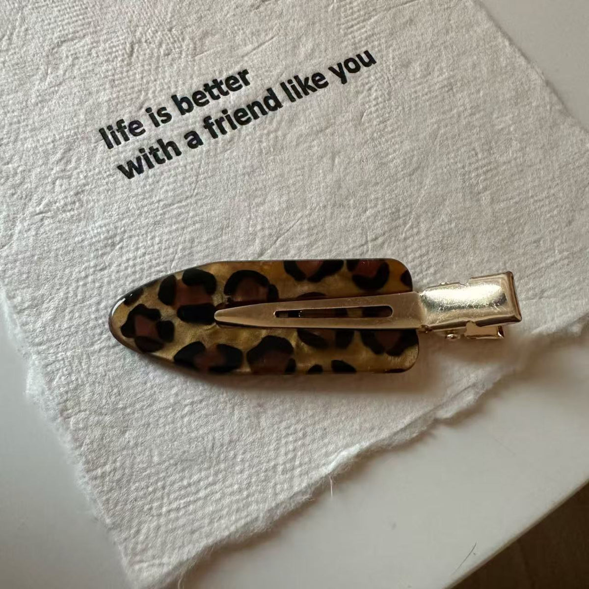 Leopard-print Hair Clip