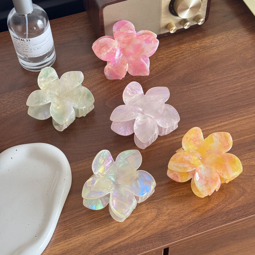 Premium sense colorful egg flower hair claw