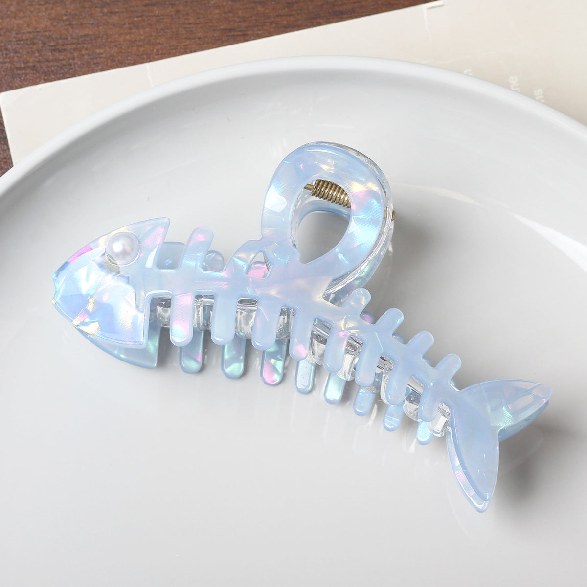 Original imitation acetic acid fish bone grab clip back of head ponytail disc hair creative exquisite shark clip cute princess head hair accessories