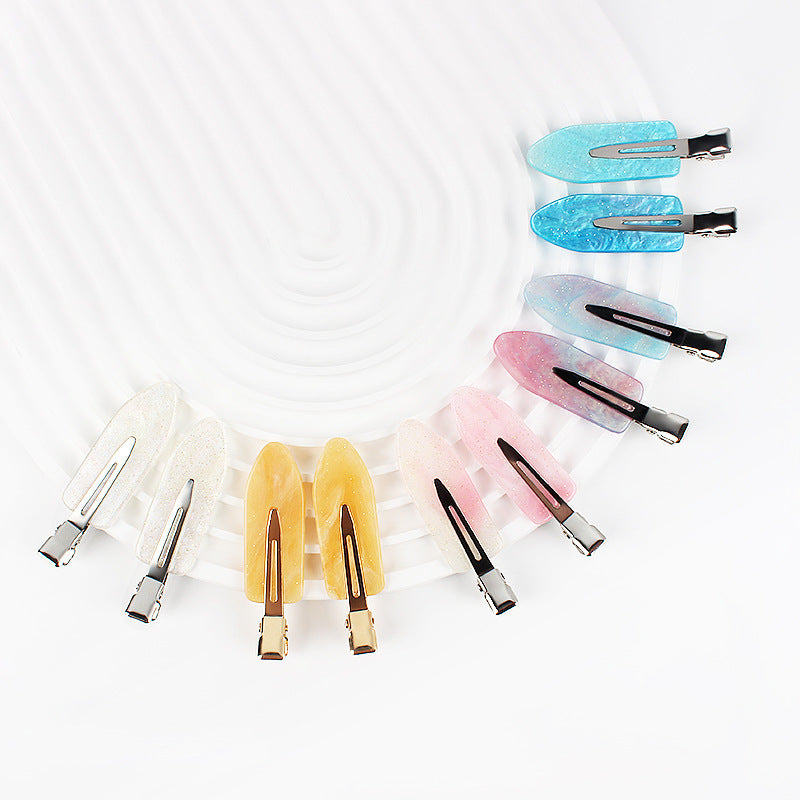 Summer explosion color seamless clip ins wind sweet and cute hairpin side duck bill clip acrylic bangs hairpin