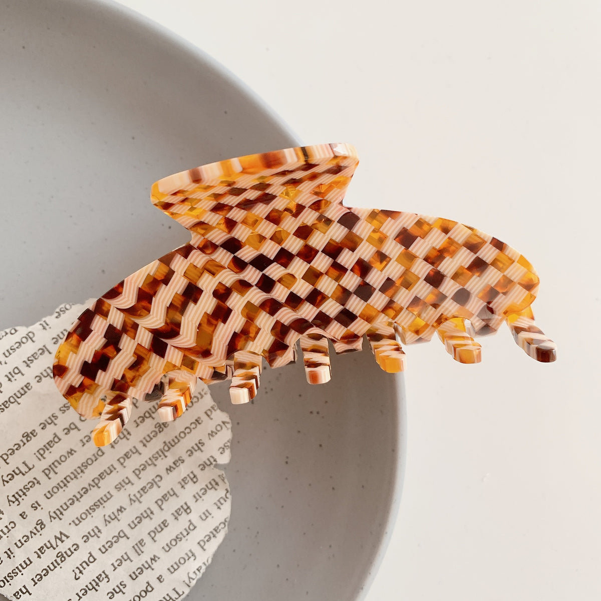 checkerboard acetic acid hairpin hair claw